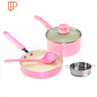 麦饭石不粘锅奶锅汤锅宝宝辅食泡面牛奶锅煮面煮粥蛋饺燃气电磁炉 国泰家和 18煎锅+奶锅+蒸笼