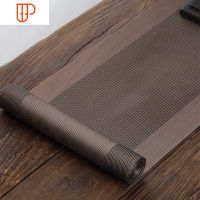 茶垫功夫茶具配件茶叶渣垫茶席竹制茶盘隔茶渣网茶台防水竹席 国泰家和 双色 加长版茶席 30X120