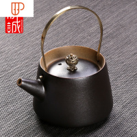 仿古茶壶提梁壶陶瓷复古泡茶器家用铜把单壶茶水壶日式功夫茶具 国泰家和 古陶[茶壶]T梁壶黑禅