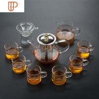 透明玻璃家用简约功夫茶具耐热旅行茶具泡茶器小套 国泰家和 10头随意刚胆壶+6个把杯+公道杯+茶漏