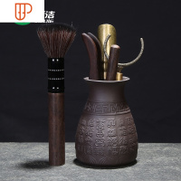 茶道用具六君子套装功夫茶具6君子茶台配件大全零配家用摆件 国泰家和 茶道-紫砂百福花瓶+品圣5件套