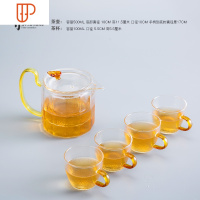 功夫家用客厅简约可高温加厚日式玻璃小茶台 国泰家和 十二角细纹壶一壶茶具