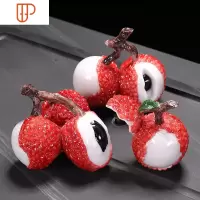 抖音同款冲水变色荔枝茶宠精品摆件创意可养个性茶玩茶道茶具配件 国泰家和 荔枝前行(1粒+2粒+3粒)