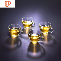 耐热家用透明玻璃小茶杯功夫茶具加厚带把6只套装主人品茗杯 国泰家和 莱杰茶杯4件套