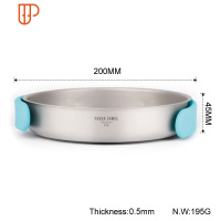 户外纯钛野营套锅汤锅具煎盘便携2-4人团队多功能组合锅炊具 国泰家和 TA8501-1 单个煎盘