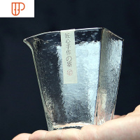 日式四方锤纹玻璃公道杯 加厚耐热公杯 茶海茶漏分茶器 功夫茶具 国泰家和 1新公道+1茶滤+4初雪杯 牛皮纸盒