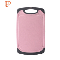 家用菜板厨房小麦秸秆切菜板案板创意双面切水果砧板宝宝辅食面板 国泰家和 粉色(大号)