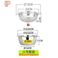 玻璃盆漏盆家用洗菜盆厨房圆形洗菜篮米筛洗米盆 国泰家和 小号套装