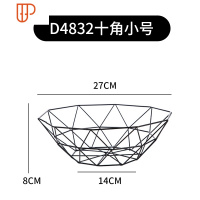 铁艺水果篮水果沥水篮果篮创意客厅果盘零食盘家用茶几果盆水果盘 国泰家和 D4832 十角小号洗菜篮