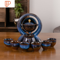 逍遥泡茶器 懒人白瓷功夫旅行茶具 创意家用个性客厅小套 国泰家和 逍遥(宝石蓝)9头防损 普包装