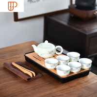 整套家用功夫简约泡茶釉下彩小茶台旅行茶具茶道客厅C 国泰家和 10件薄胎雅韵全胺黑套装 10件