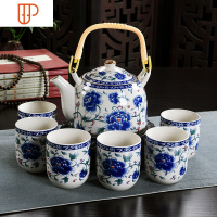 复古釉上彩带过滤家用瓷旅行茶具提梁壶 国泰家和 白牡丹 7件 7件