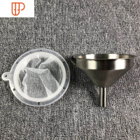 漏斗家用厨房304不锈钢配过滤葡萄酒果汁豆浆过滤网小号油漏酒漏 国泰家和 304漏斗+1个滤盘(400目) +送过滤袋