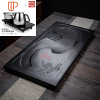 乌金石旅行茶具家用简约大号整块天然石材茶台功夫黑金石茶海 国泰家和 石中泉(带电炉)100x40cm