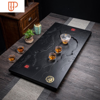 乌金石头茶盘套装全自动一体电茶炉功夫茶具乌石茶盘家用客厅托盘 国泰家和 中国地图(送茶桶) 尺寸长80.40.3CM