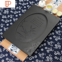 茶台茶桌中间茶盘定制嵌入式茶几空位乌金石头盖面板尺寸订做尺寸 国泰家和 16胸有茶具