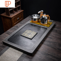 乌金石头茶盘套装全自动一体电磁炉功夫茶具石材茶盘家用客厅托 国泰家和 古韵禅茶(带电炉)90x45cm