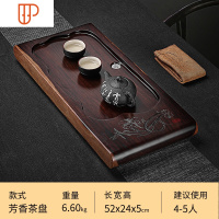 黑檀木旅行茶具整块实木家用大小号简约功夫天然原木茶台托盘 国泰家和 黑檀芳香52*24*5
