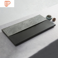 实木茶桌中间盖板嵌入式空位定制乌金石茶盘盖板更换石制面板配件 国泰家和 临江碧49*37和53*茶具
