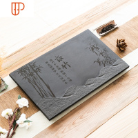 实木茶桌中间盖板嵌入式空位定制乌金石茶盘盖板更换石制面板配件 国泰家和 竹子49*37和53*茶具
