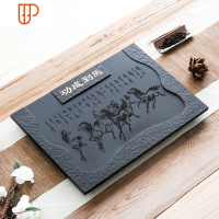 实木茶桌中间盖板嵌入式空位定制乌金石茶盘盖板更换石制面板配件 国泰家和 马到成功金字49*37和53*茶具