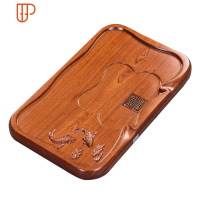 花梨木整块茶盘家用实木排水中式小茶台简约天然原木托盘功夫茶具 国泰家和 花梨木双鱼71*41*4.5送14件套