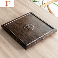 泡小旅行茶具家用小茶台日式家用小型实木简易托盘沥水 国泰家和 鸡翅纹福字形旅行茶具(40*40*5)