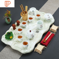 创意欧式防大理石旅行茶具功夫家用客厅简约现代旅行茶具小套便携 国泰家和 03款荷韵青+悟道茶具
