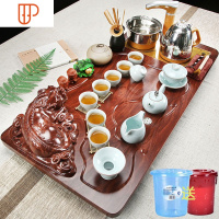 全自动色釉功夫家用简约茶道茶台实木旅行茶具客厅 国泰家和 貔貅+知青茶具 28件