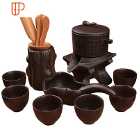 懒人石磨茶具家用功夫套装全半自动防烫旅行茶具创意泡茶 国泰家和 13:万福黑石磨+树茶道