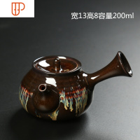 陶瓷建盏旅行茶具功夫茶具单壶家用木侧把壶泡旅行茶具均窑窑变复古金 国泰家和 1款砂金侧把壶