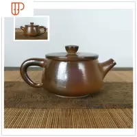 建水紫陶旅行茶具浮雕柴烧单个旅行茶具高端茶具家用非 旅行茶具 陶瓷陶壶 国泰家和 浅棕色柴烧3