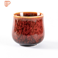 窑变主人杯个人茶杯家用品茗杯大号建盏天目茶碗功夫水杯单杯 国泰家和 YLS-神影杯-红色