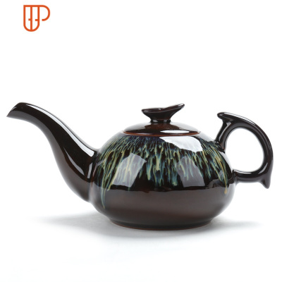 窑变天目釉建盏中式旅行茶具大容量功夫茶具青瓷 国泰家和 钧窑窑变复古壶