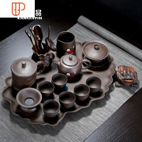 功夫整套宜兴茶具旅行茶具简约家用中式茶器 国泰家和 清闲是福茶具(含旅行茶具)
