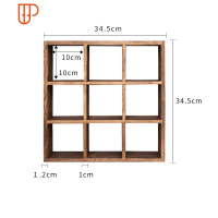 架实木多宝阁小旅行茶具建盏架小博古架旅行茶具架小格尺寸10*10厘米 国泰家和 9格多宝阁,重烧 小格尺寸10*10厘