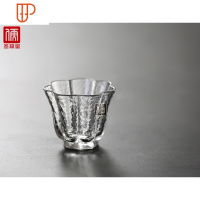 耐热加厚手工玻璃杯日式品茗杯锤目纹建盏茶杯个人小茶杯功夫茶具 国泰家和 七瓣杯