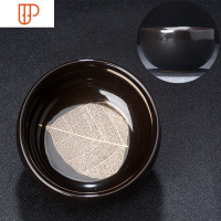 色釉窑变天目菩提金叶盏旅行茶具木叶建盏主人杯枫叶功夫旅行茶具子 国泰家和 禅定杯[菩提]