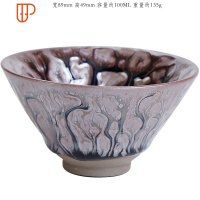 九龙羽翼盏建阳主人杯单杯功夫茶碗单个大号建窑茶具建盏旅行茶具单只 国泰家和 曹斌茶树斗笠建盏