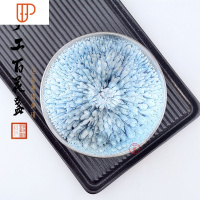 建阳建盏杯纯手工 建窑油滴鹧鸪斑天目釉主人品茗茶杯茶具礼盒装 国泰家和 名家同款-手工百花斗笠10.5/4.7 (送礼盒