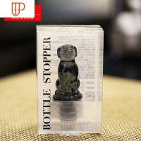 耐用可爱创意酒塞猫咪小狗木质葡萄红酒瓶塞硅胶密封塞香槟塞酒具 国泰家和 灰色狗款