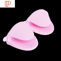 厨房隔热防烫手套2只 微波炉硅胶取碗可高温烤箱烘焙隔热套 国泰家和 粉色(4只)烘焙手套