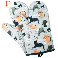 耐温300度微波炉手套加厚隔热手套家用烘焙手套烤箱防烫手套一双 国泰家和 慵懒猫一双