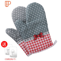 隔热手套可高温防烫厨房烤箱微波炉专用烘焙工具加厚防滑硅胶手套 国泰家和 [2只]加厚蝴蝶结(烘焙手套