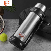 新款304不锈钢壶旅游壶保温杯子大容量户外运动保冷水壶1.0L-4.0L 国泰家和 2500ml钢本色+背带+小碗凉水壶