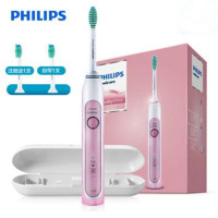 Philips飞利浦电动牙刷HX6761/03 成人声波震动 充电式 樱花粉色 hx6730情侣款 净白清洁美白牙齿