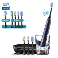 飞利浦(PHILIPS)HX9954/52 电动牙刷蓝牙版声波震动(自带刷头*4+充电旅行盒+充电玻璃杯)hx9954