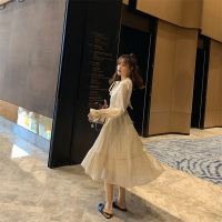 鱼爪连衣裙仙女超仙甜美学生长款长袖小个子