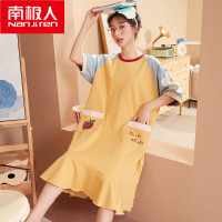 南极人睡裙女夏季仙女风2021年新款纯棉短袖可爱薄款公主学生睡衣