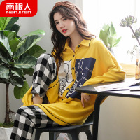 南极人睡衣女秋冬春秋纯棉长袖全棉薄款韩版宽松家居服2020年新款